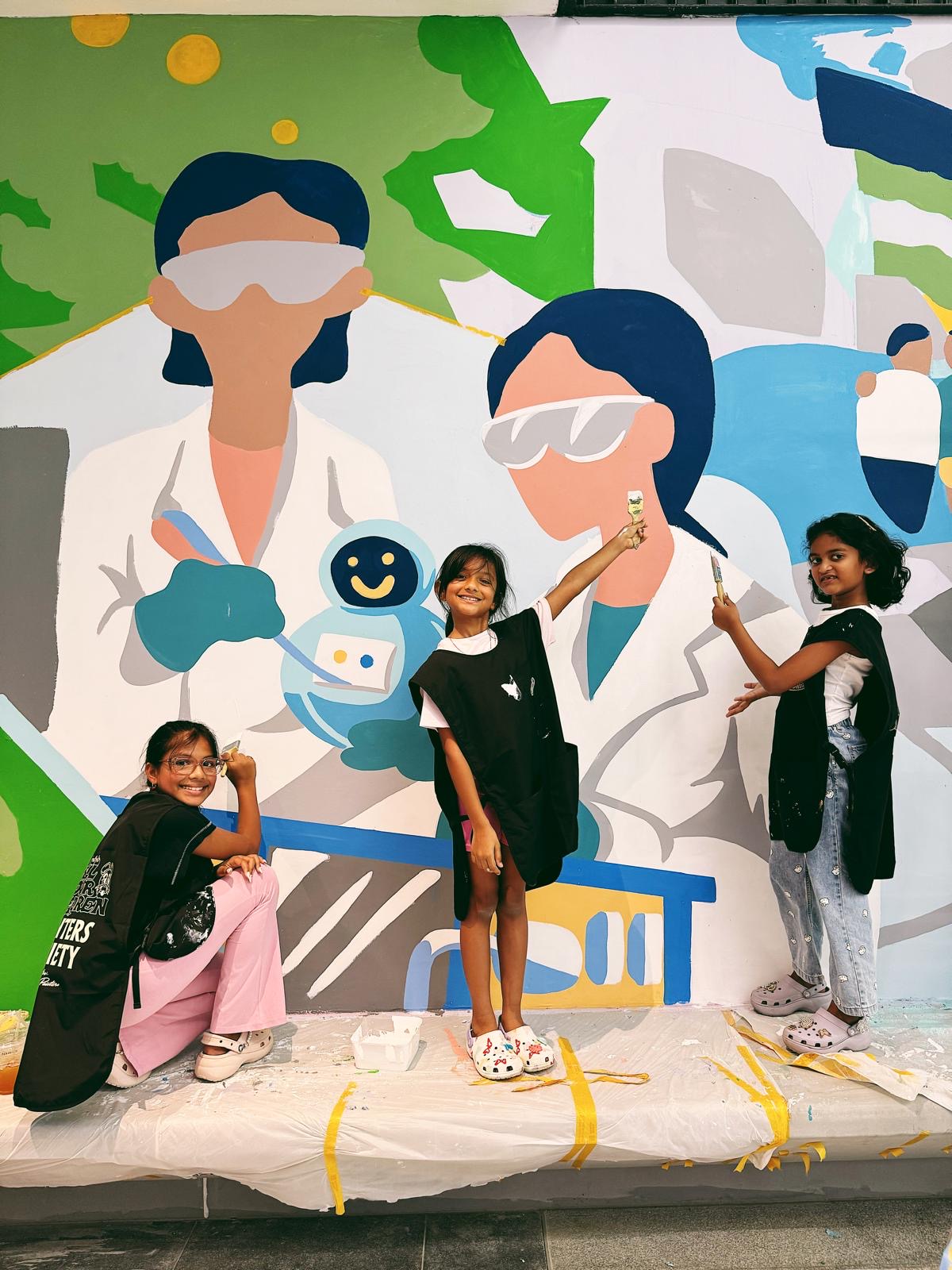 Behind the scenes photo of collaborative workshop table