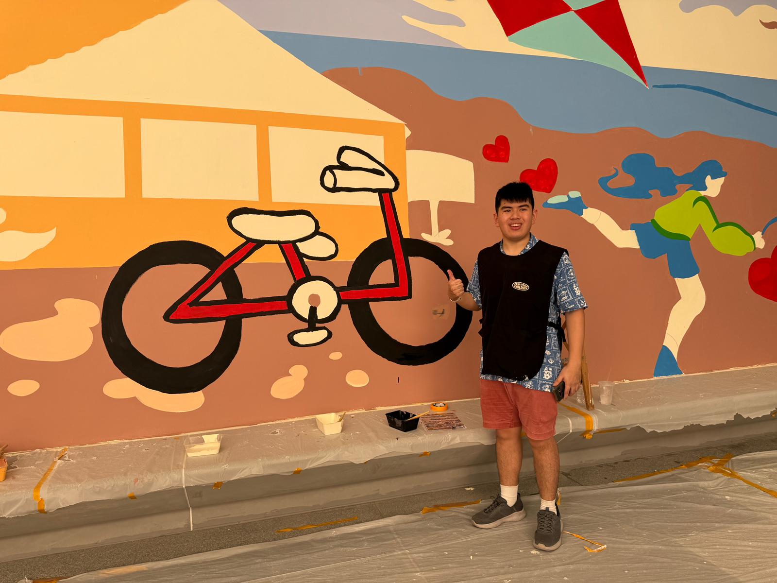 Behind the scenes photo of team testing AR overlay