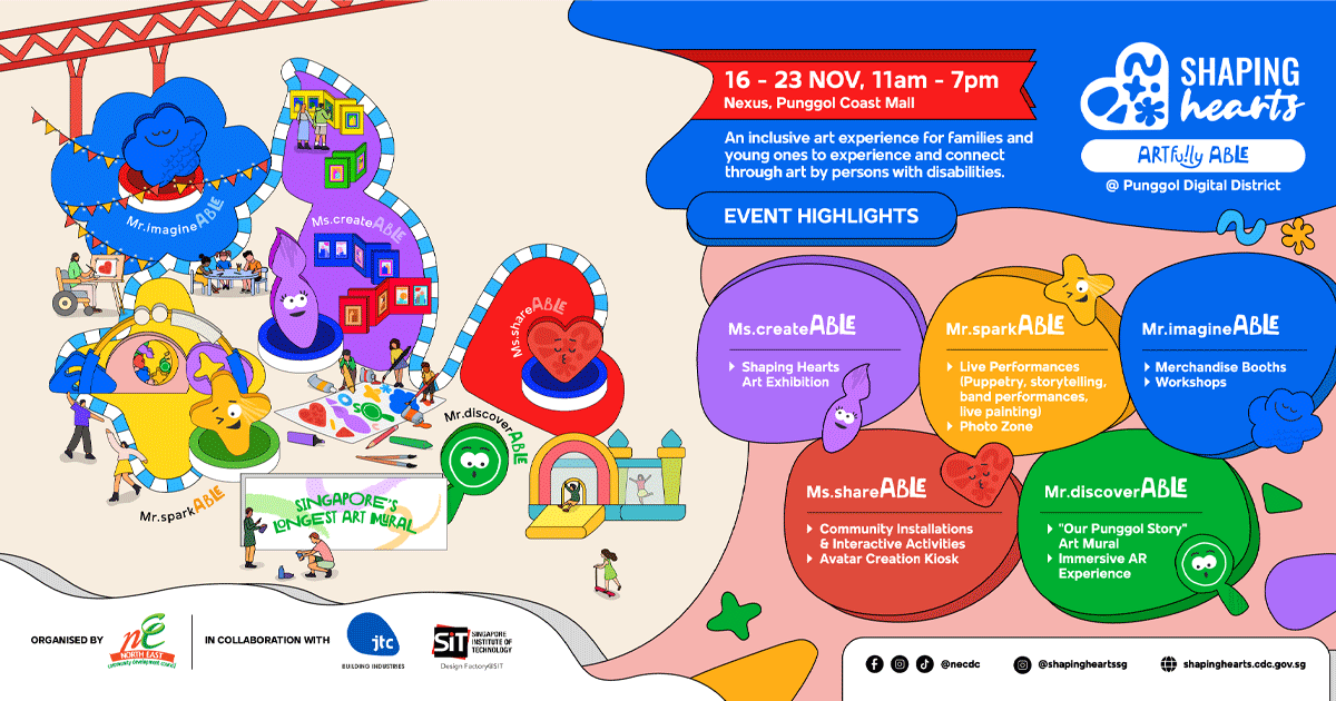 Crowd celebrating the launch of Our Punggol Story mural